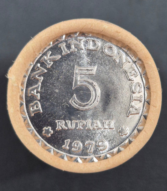 Indonesia 5 Rupiah Coin 1979 Full Roll
