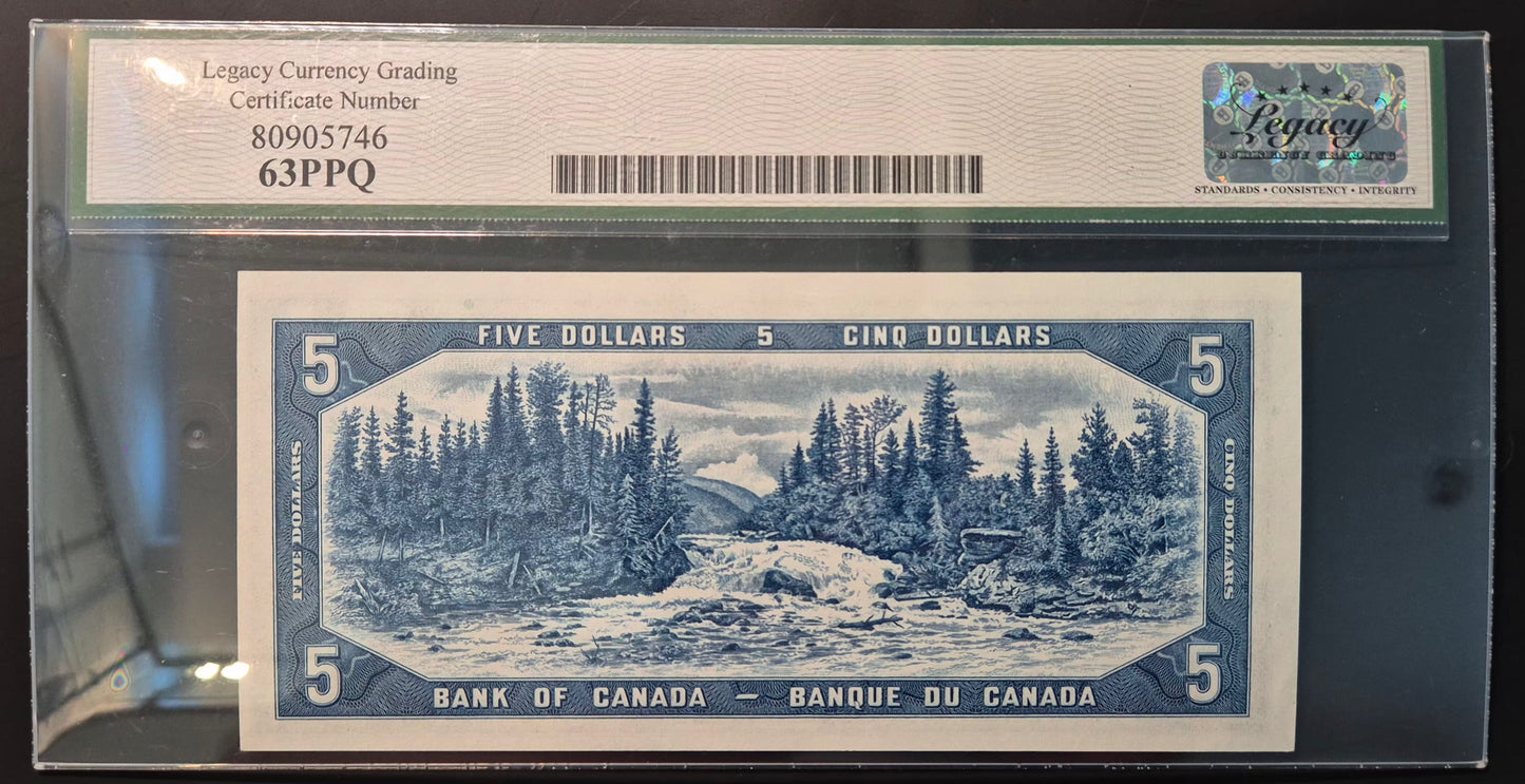Canada 5 Dollar Paper Money 1954 Devil's Face