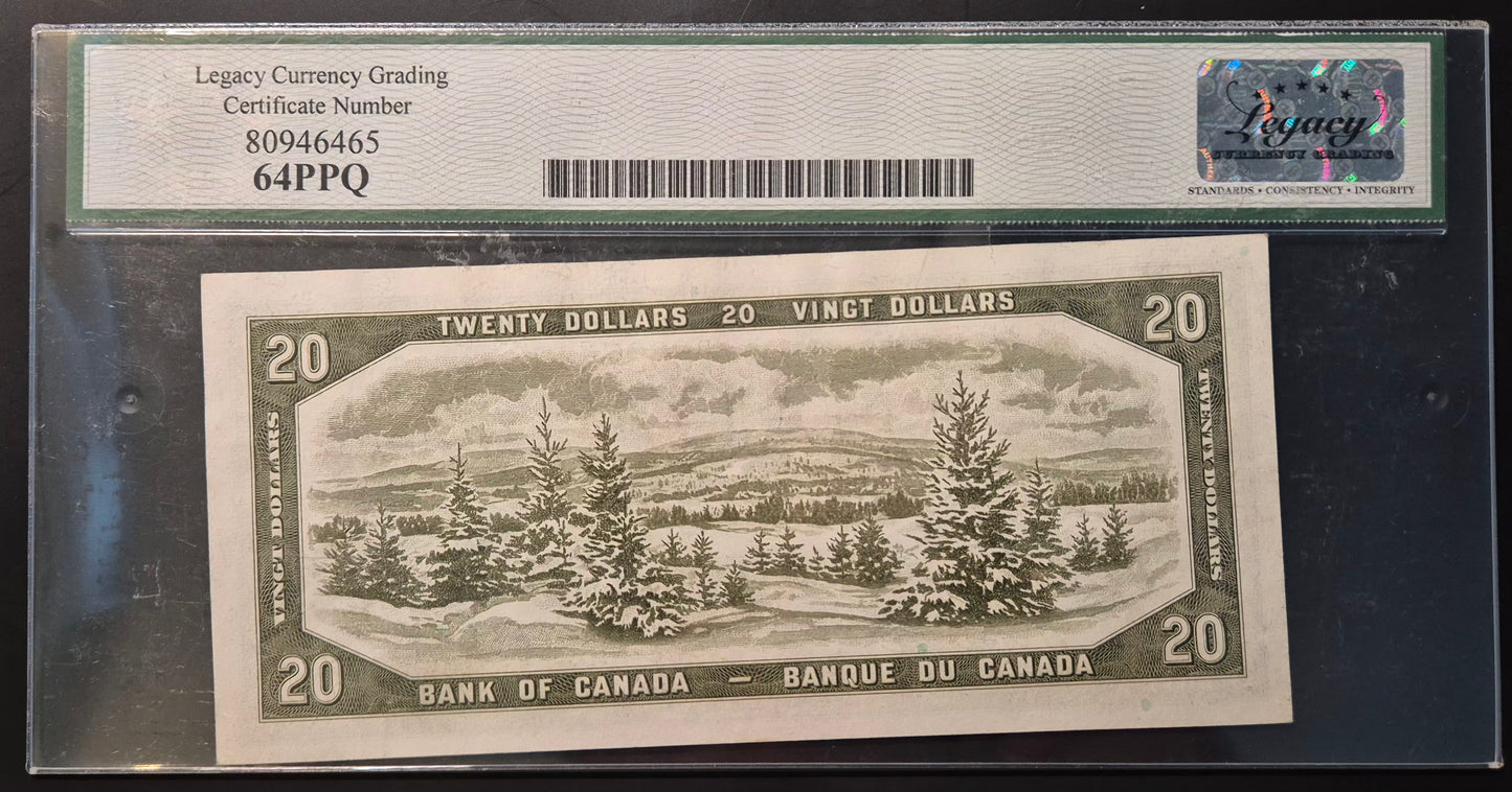 Canada 20 Dollar Paper Money 1954 Devil's Face UNC64
