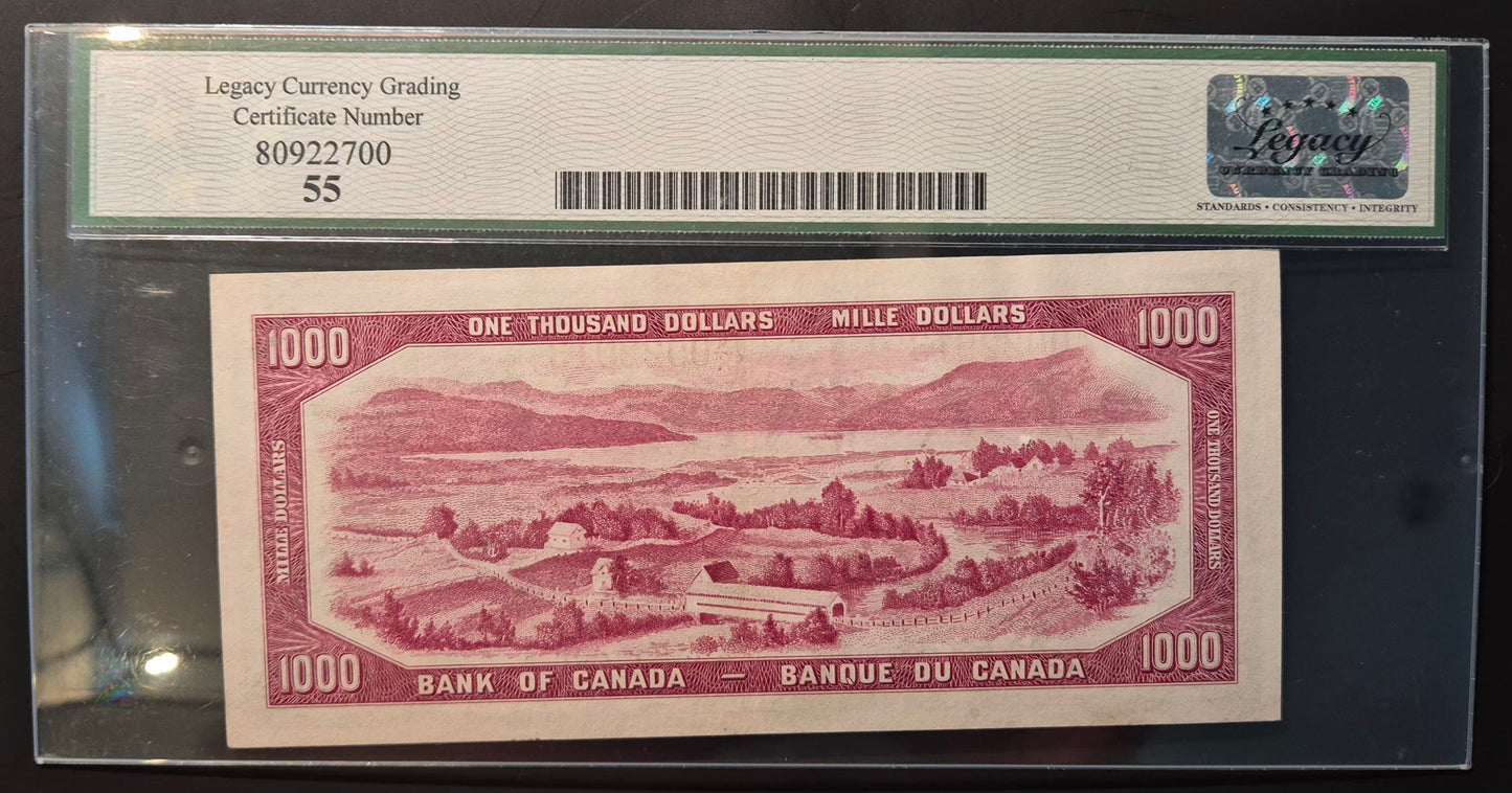 Canada 1000 Dollar Paper Money 1954 Devil's Face AU55