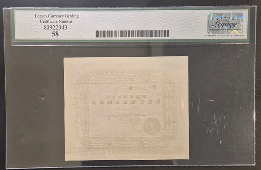 Netherlands Indies (Indonesia) 1 Gulden Paper Money ND 1846 Remainder