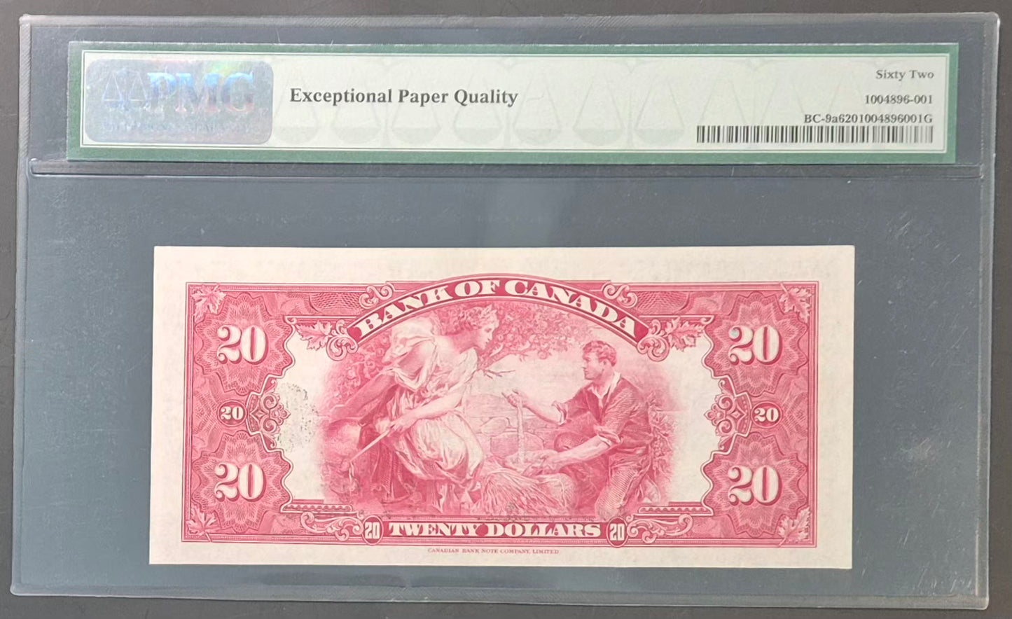 Canada 20 Dollar Princess Note Paper Money 1935 Large Seal UNC62