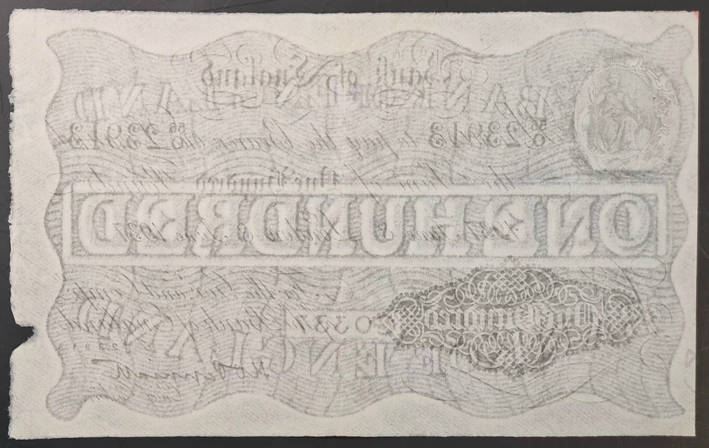 England 100 Pound White Note Paper Money 1937 Peppiatt Signature AU