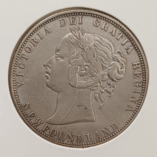Newfoundland (Canada) 50 Cents Coin 1874 XF45