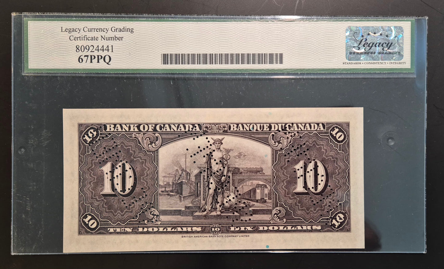 Canada 1937 Specimen Set Paper Money $1 $2 $5 $10 $20 $50 $100 $1000