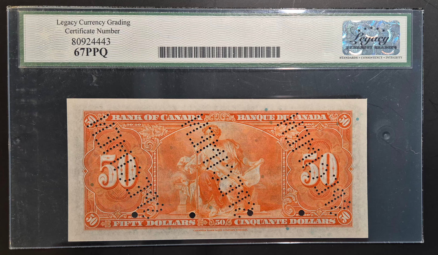 Canada 1937 Specimen Set Paper Money $1 $2 $5 $10 $20 $50 $100 $1000