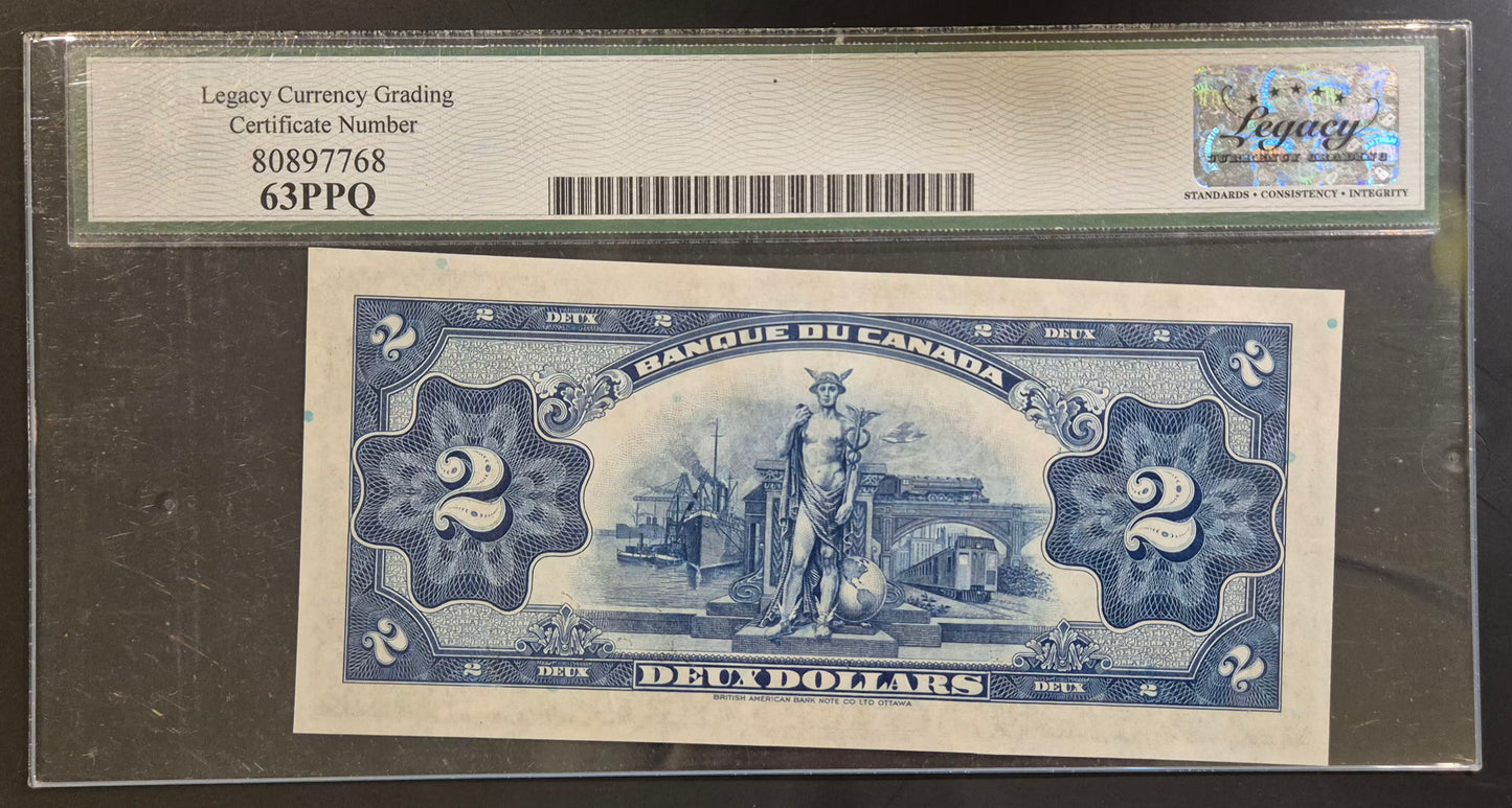 Canada 2 Dollar Paper Money 1935 French