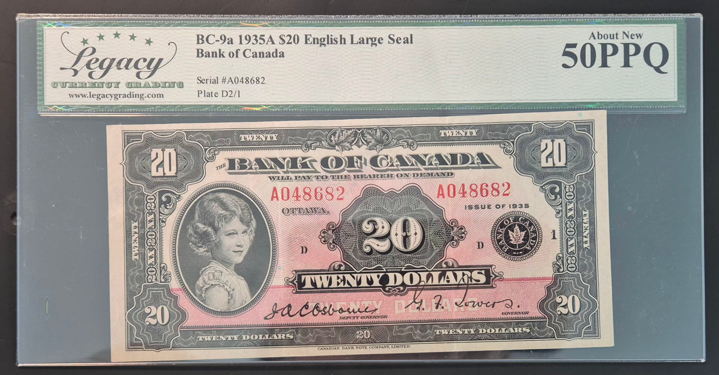Canada 20 Dollar Paper Money 1935 Large Seal