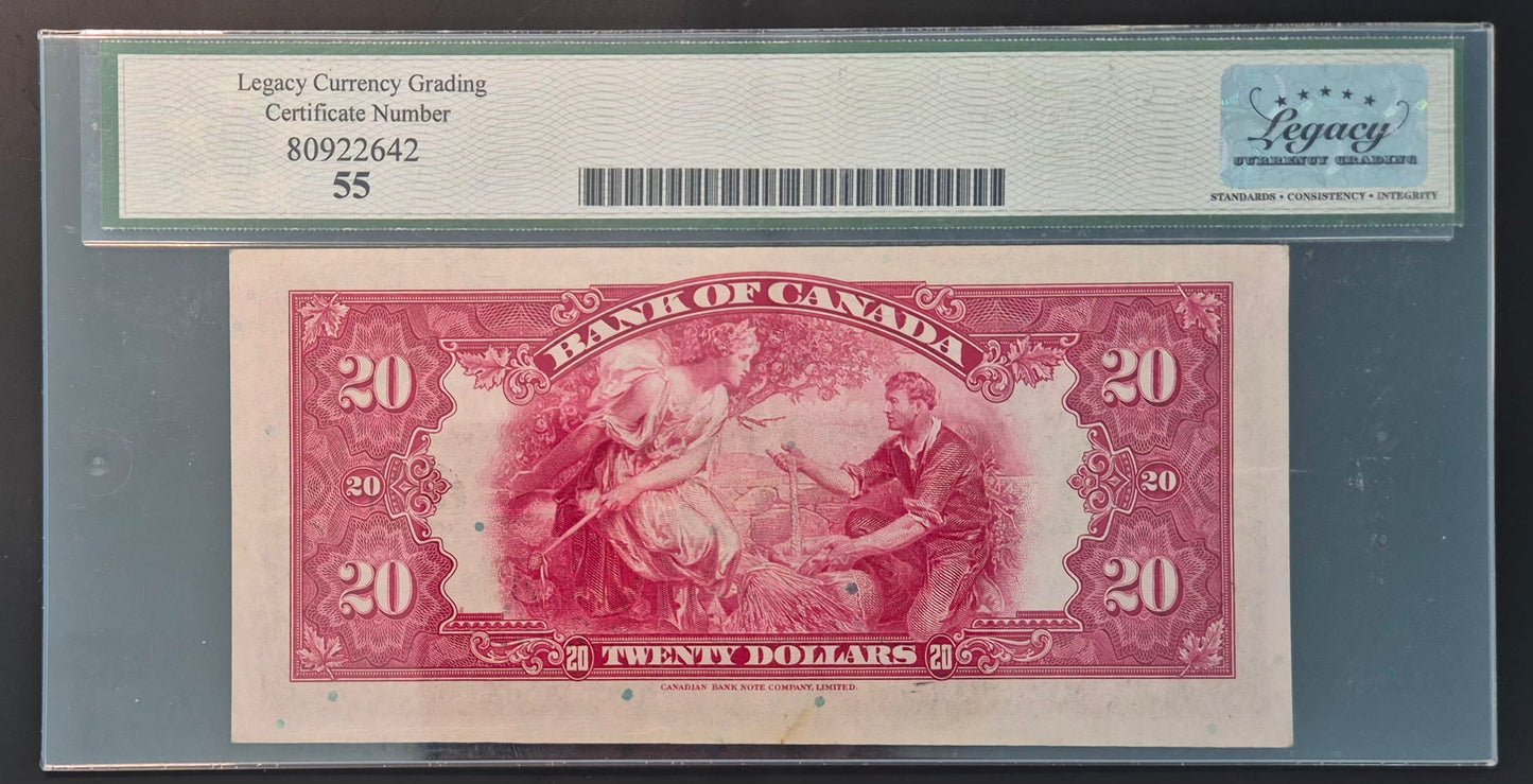 Canada 20 Dollar Paper Money 1935 Small Seal
