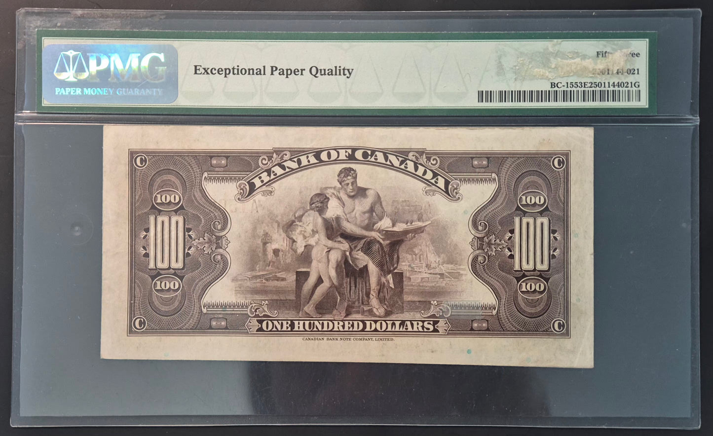 Canada 100 Dollar Paper Money 1935 Serial Number A15000