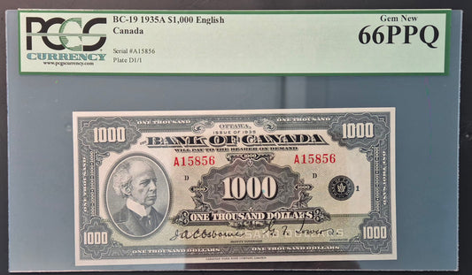 Canada 1000 Dollar Paper Money 1935