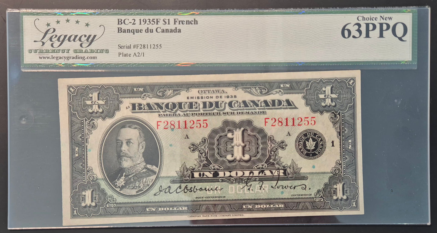 Canada 1 Dollar Paper Money 1935 French