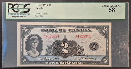 Canada 2 Dollar Paper Money 1935