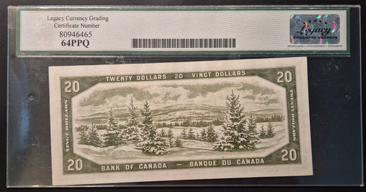Canada 20 Dollar Paper Money 1954 Devil's Face UNC64