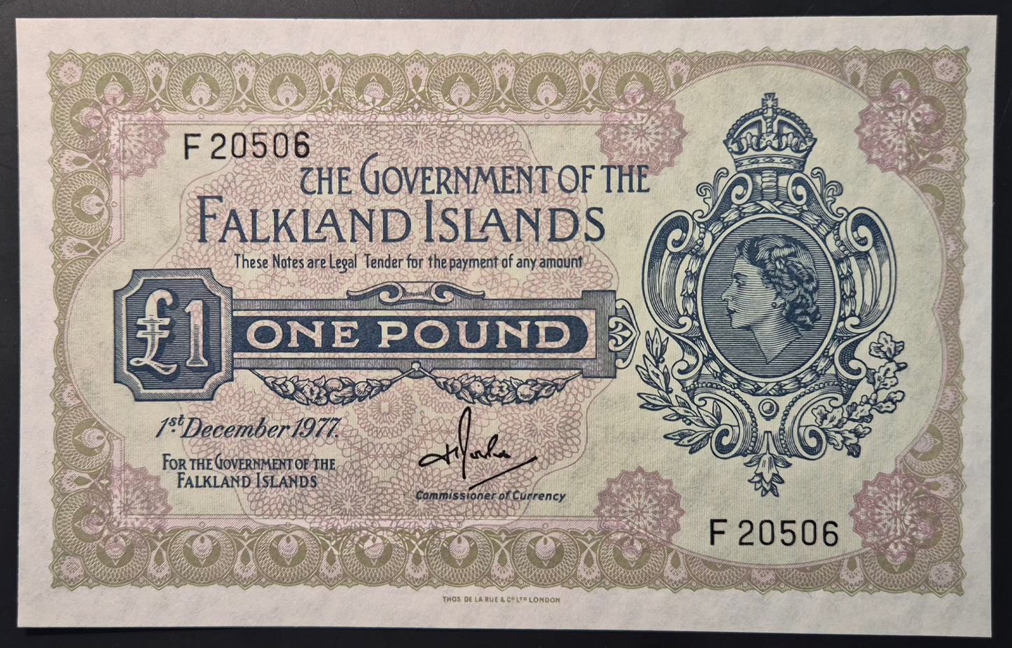 Falkland Islands 1 Pound Paper Money 1977