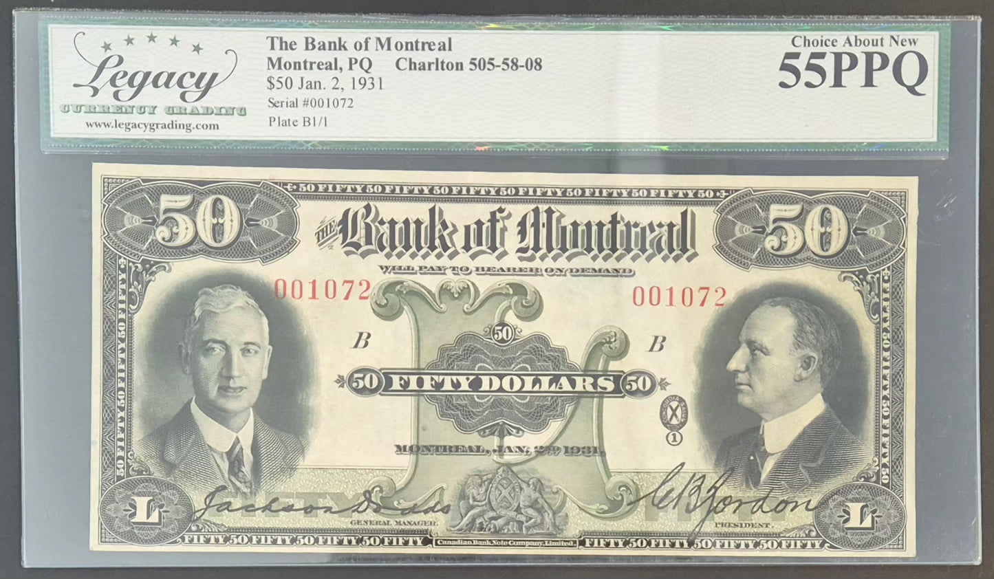Bank of Montreal (Canada) 50 Dollars Paper Money 1931