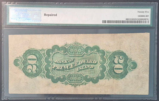 Bank of Prince Edward Island (Canada) 20 Dollars Paper Money 1872 Finest of 9 Known