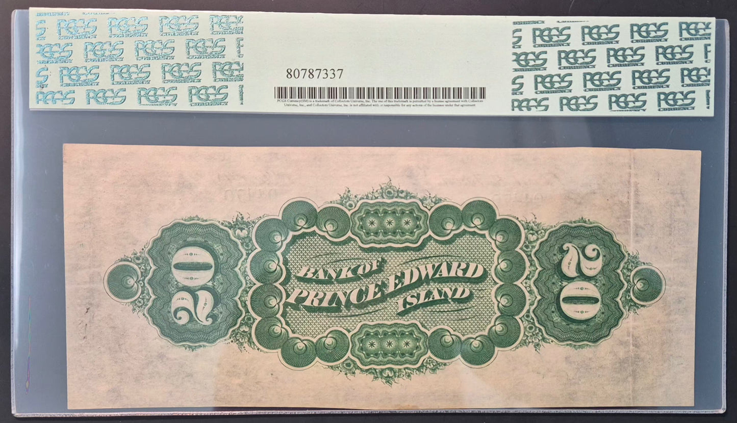Bank of Prince Edward Island (Canada) 20 Dollars Paper Money 1872 Remainder