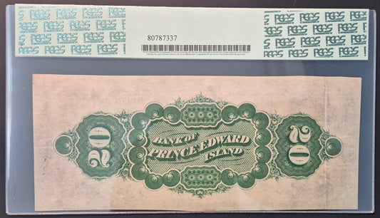 Bank of Prince Edward Island (Canada) 20 Dollars Paper Money 1872 Remainder