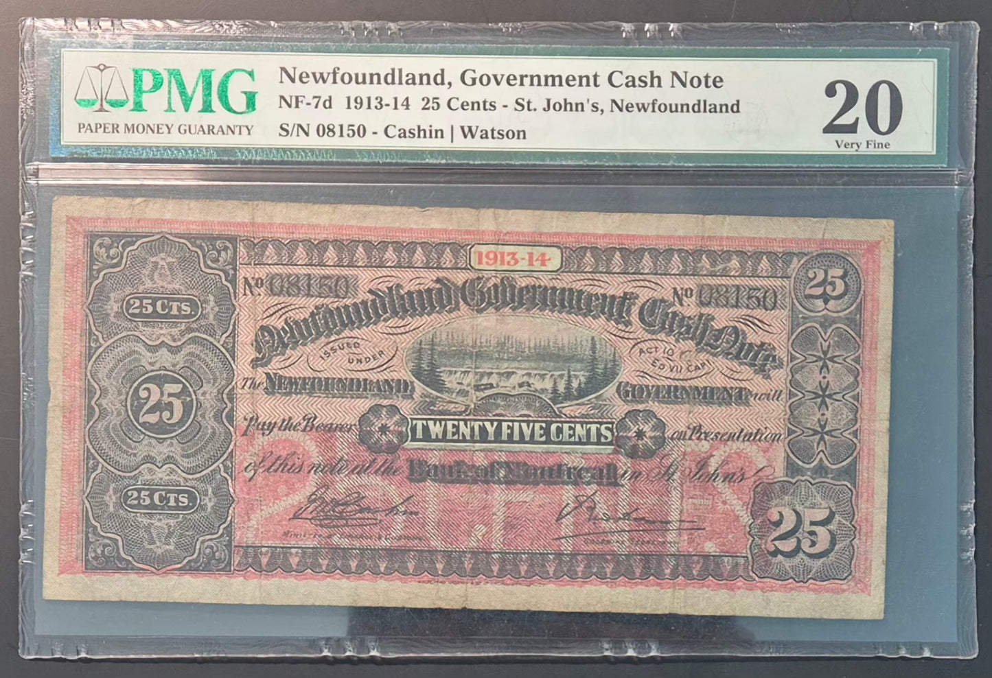 Newfoundland (Canada) 25 Cents Paper Money 1913-1914