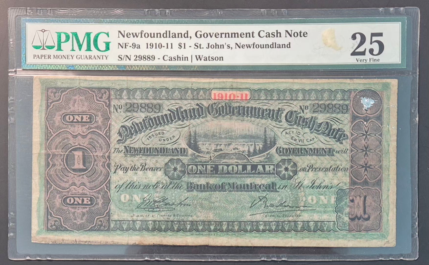 Newfoundland (Canada) 1 Dollar Paper Money 1910-1911