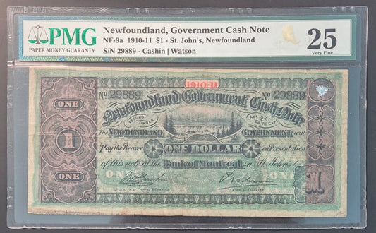 Newfoundland (Canada) 1 Dollar Paper Money 1910-1911