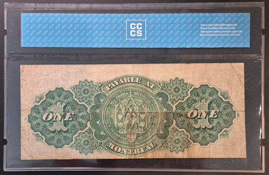 Dominion of Canada Montreal 1 Dollar Paper Money 1878 Error Note