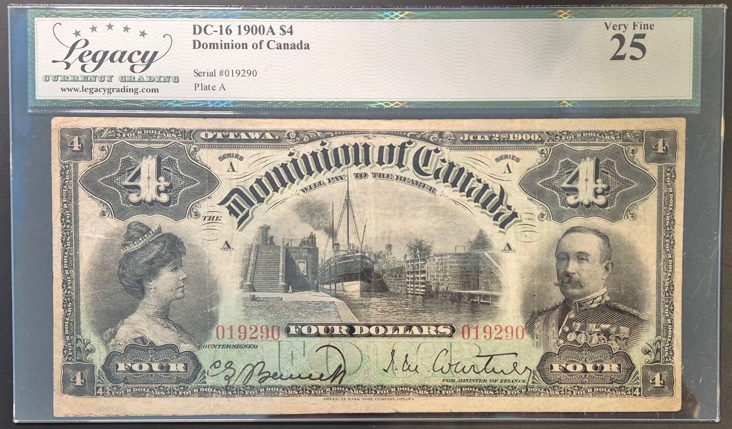 Dominion of Canada 4 Dollars Paper Money 1900A