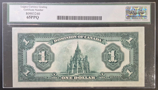 Dominion of Canada 1 Dollar Paper Money 1923B Bronze Seal