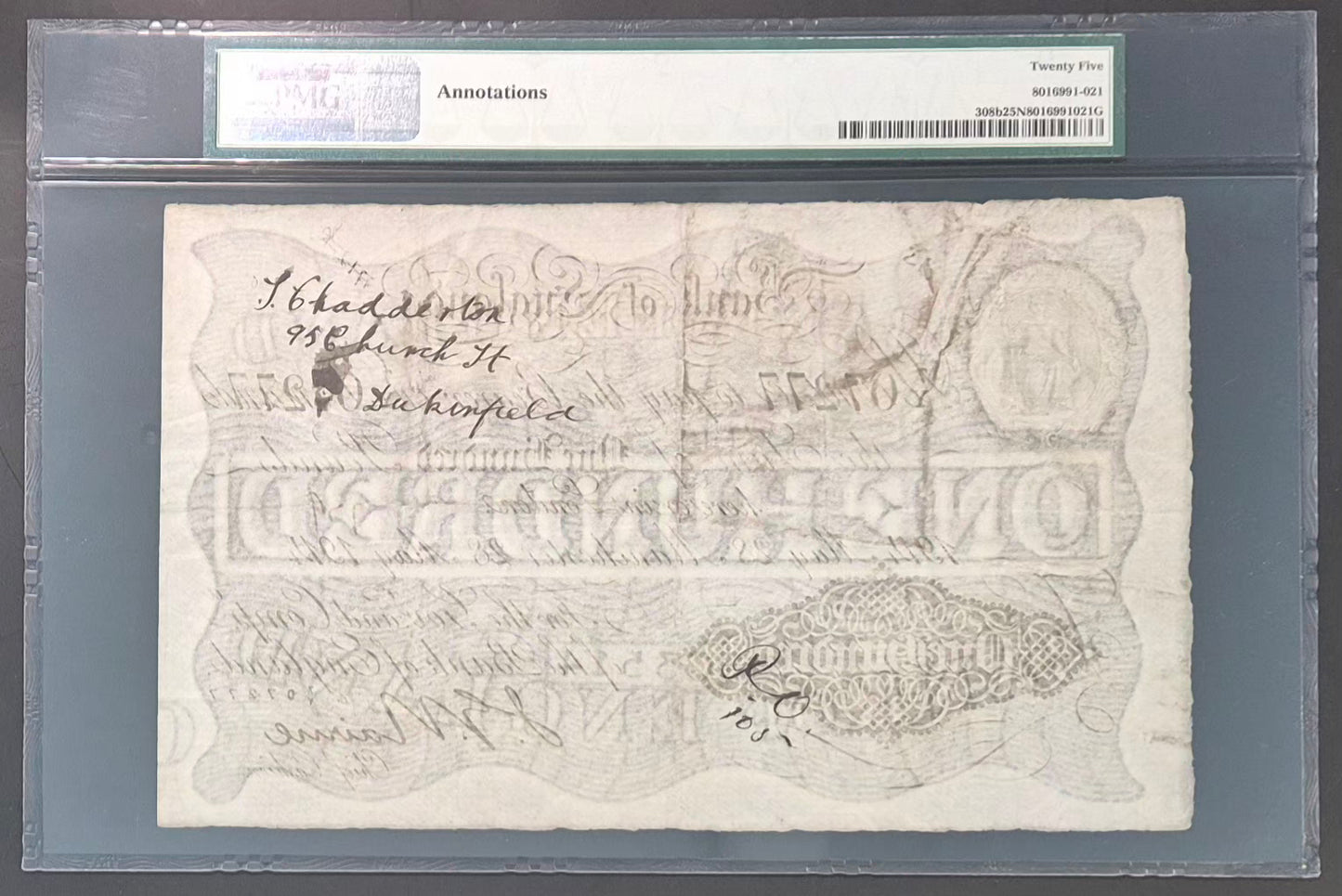 England 100 Pound White Note Paper Money 1914 Nairne Signature VF25