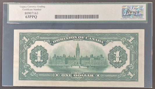 Dominion of Canada 1 Dollar Paper Money 1917H Choice UNC63