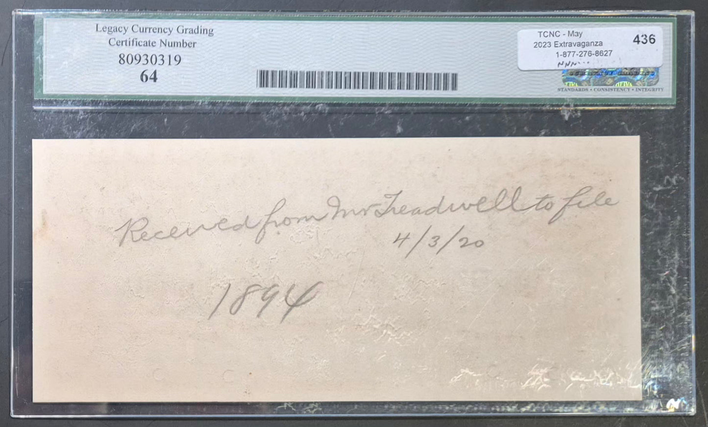 Bank of British Columbia (Canada) 50 Dollars Paper Money 1894 Coloured Face and Back Proof Set