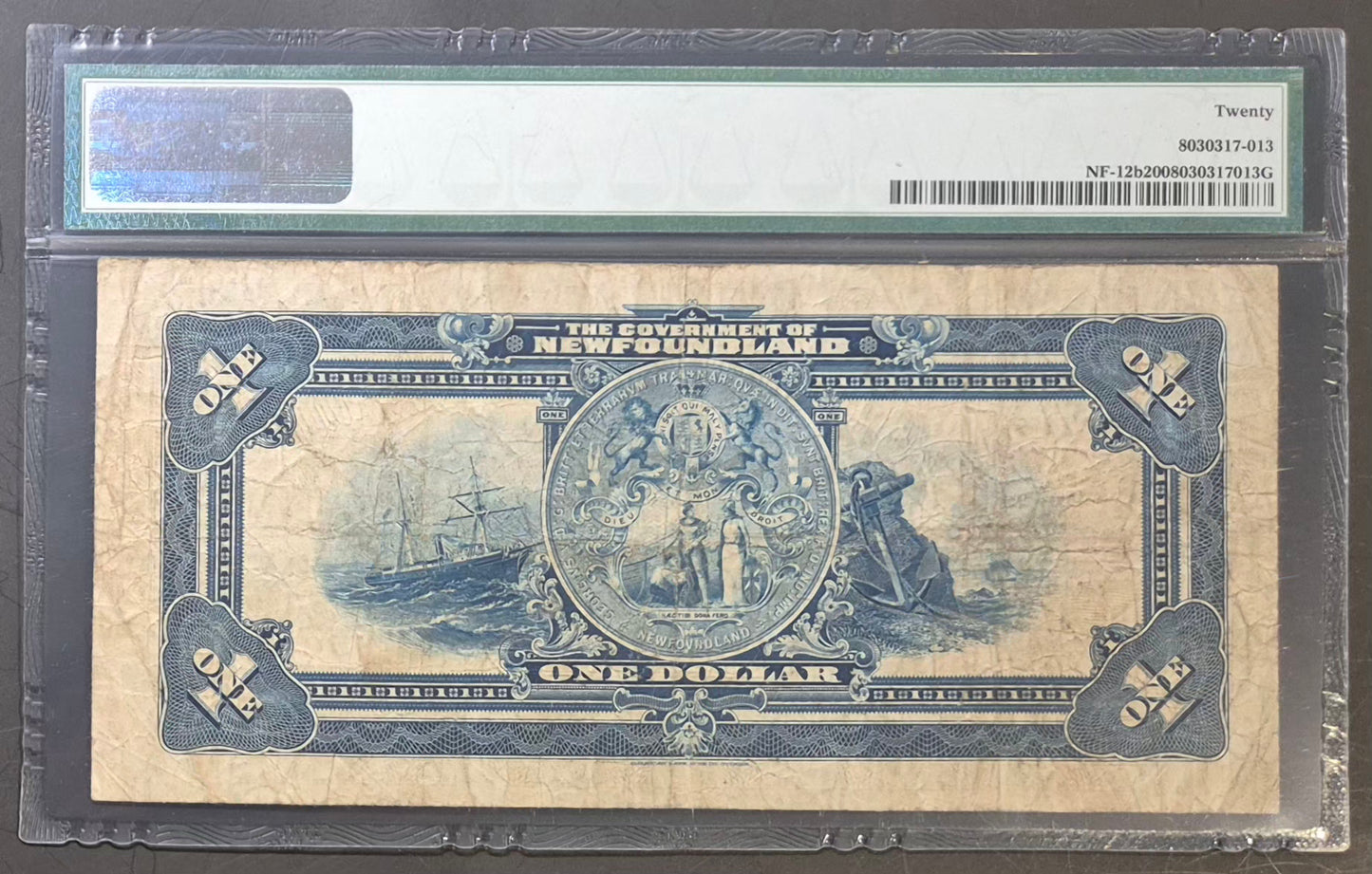 Newfoundland (Canada) 1 Dollar Paper Money 1920 Hickey & Brownrigg Signatures VF20