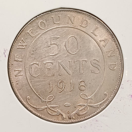 Newfoundland (Canada) 50 Cents Coin 1918 MS60